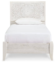 Porter Whitewash King Panel Bed with Mirrored Dresser and Chest from Ashley - Lara Furniture