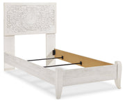 Porter Whitewash King Panel Bed with Mirrored Dresser and Chest from Ashley - Lara Furniture