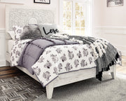 Paxberry Whitewash Full Panel Bed and Nightstand from Ashley - Lara Furniture