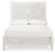 Paxberry Whitewash Full Panel Bed and Nightstand from Ashley - Lara Furniture