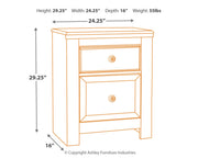 Porter Whitewash King Panel Bed with Mirrored Dresser and Chest from Ashley - Lara Furniture