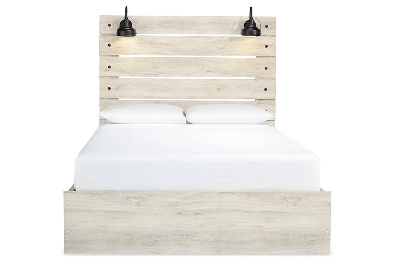 Cambeck Whitewash Queen Platform Bed with 2 Storage Drawers - Lara FurnitureQueen Bed
