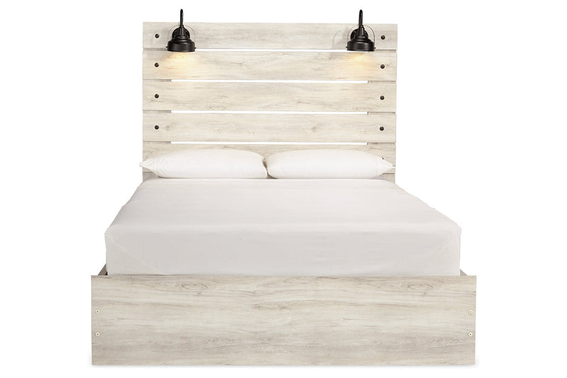 Cambeck Whitewash Queen Platform Bed with 4 Storage Drawers - Lara FurnitureQueen Bed