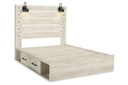 Cambeck Whitewash Queen Platform Bed with 4 Storage Drawers - Lara FurnitureQueen Bed