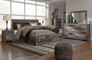 Derekson Multi Gray Side/Footboard Storage Platform Bedroom Set from Ashley - Lara Furniture
