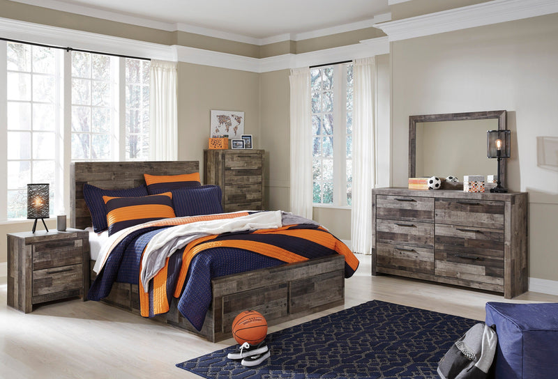 Derekson Multi Gray Side/Footboard Storage Platform Youth Bedroom Set from Ashley - Lara Furniture