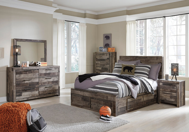 Derekson Multi Gray Double Side/Footboard Storage Platform Youth Bedroom Set from Ashley - Lara Furniture