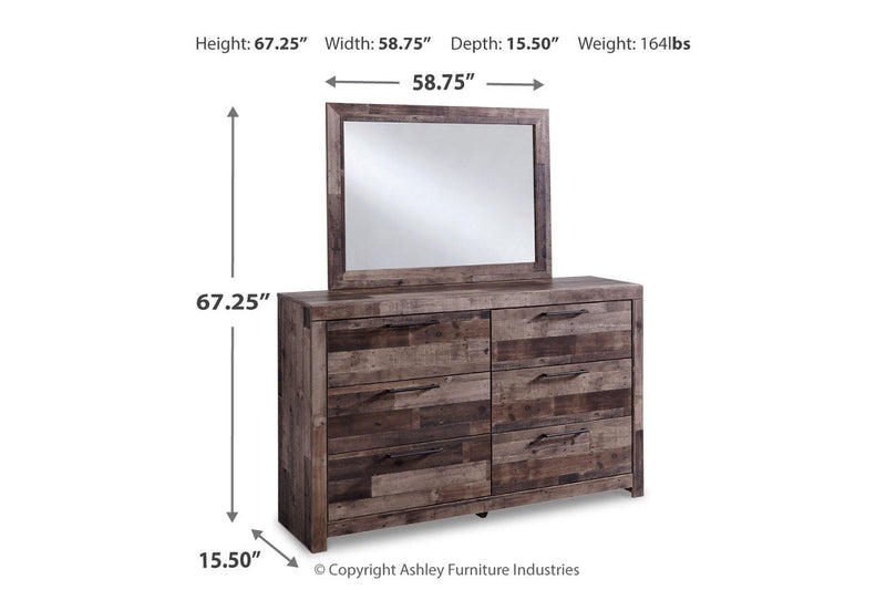 Derekson Multi Gray Dresser and Mirror -  Ashley - Lara Furniture