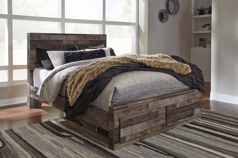 Derekson Multi Gray Footboard Storage Platform Bedroom Set from Ashley - Lara Furniture