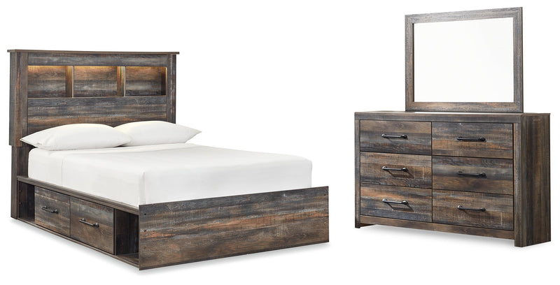 Drystan Multi Full Panel Bookcase Bed, with Storage, Dresser and Mirror from Ashley - Lara Furniture