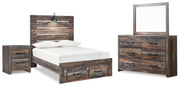 Drystan Multi Full Panel Storage Bed, Dresser, Mirror and Nightstand from Ashley - Lara Furniture