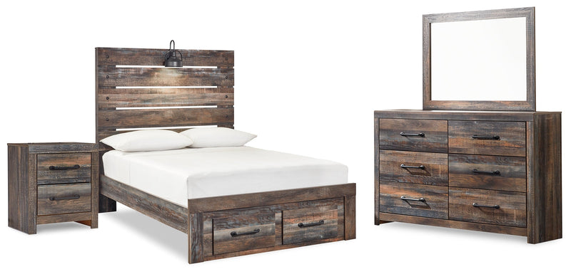 Drystan Multi Full Panel Storage Bed, Dresser, Mirror and Nightstand from Ashley - Lara Furniture