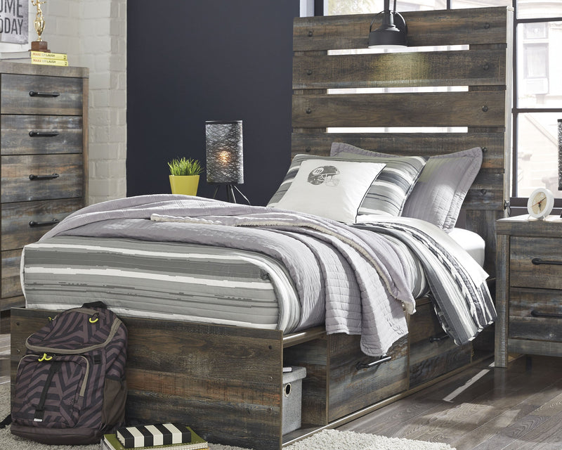 Drystan Multi Twin Panel Bed with Mirrored Dresser from Ashley - Lara Furniture