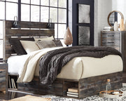 Drystan Multi Color Queen Panel Bed with Storage, Dresser and Mirror from Ashley - Lara Furniture