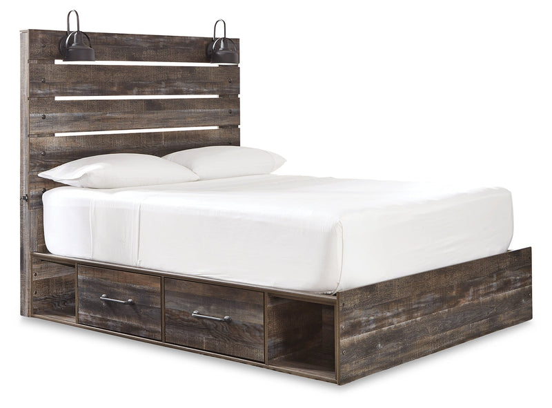Drystan Multi Color Queen Panel Bed with Storage, Dresser and Mirror from Ashley - Lara Furniture