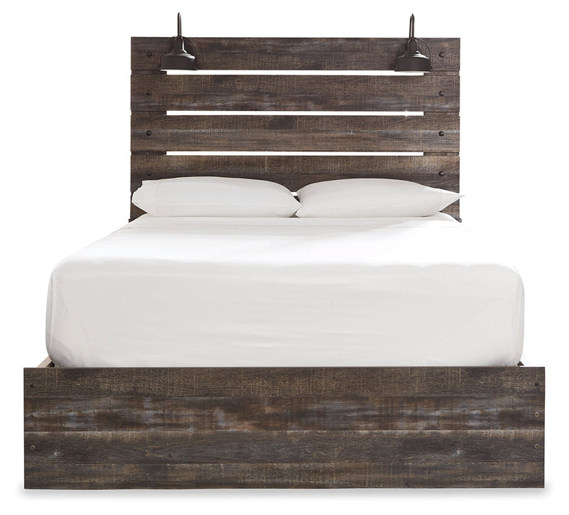 Drystan Multi Queen Panel Bed with Storage, Dresser and Mirror from Ashley - Lara Furniture