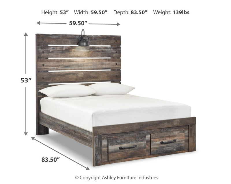 Drystan Multi Full Panel Storage Bed, Dresser, Mirror and Nightstand from Ashley - Lara Furniture