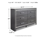 Lodanna Gray Full Panel Bed with 2 Storage Drawers with Mirrored Dresser from Ashley - Lara Furniture