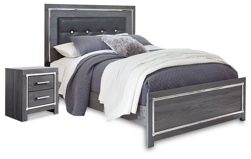 Lodanna Gray Queen Panel Bed and Nightstand from Ashley - Lara Furniture