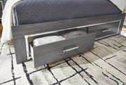 Lodanna Gray Full Panel Bed with 2 Storage Drawers with Mirrored Dresser from Ashley - Lara Furniture