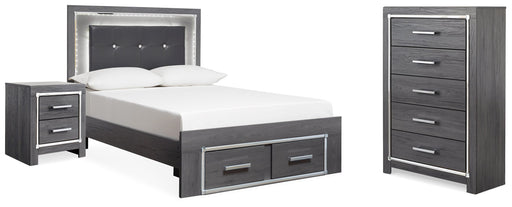 Lodanna Gray Full Storage Bed, Chest and Nightstand from Ashley - Lara Furniture