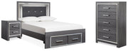 Lodanna Gray Full Storage Bed, Chest and Nightstand from Ashley - Lara Furniture