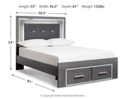 Lodanna Gray Full Storage Bed, Chest and Nightstand from Ashley - Lara Furniture