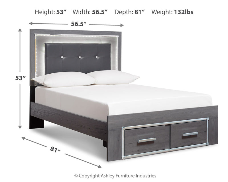 Lodanna Gray Full Storage Bed, Chest and Nightstand from Ashley - Lara Furniture