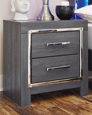 Lodanna Queen Panel Bed with 2 Storage Drawers, Dresser, Mirror and Nightstand in Gray from Ashley - Lara Furniture