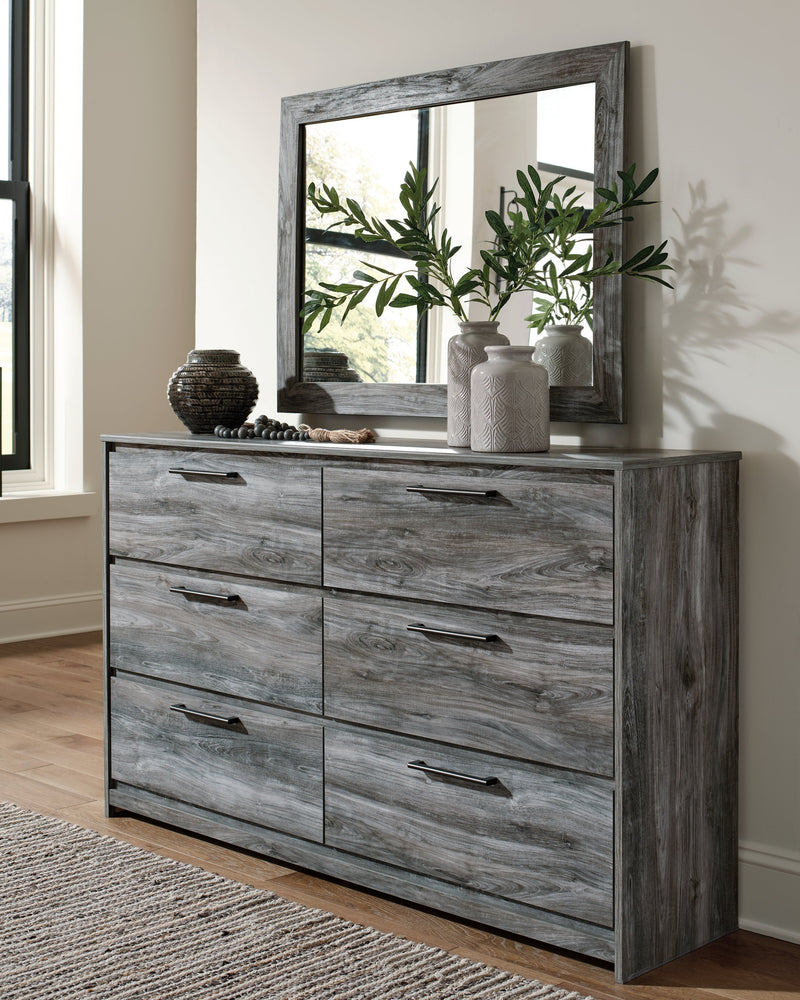 Baystorm Gray Queen Panel Bed with 2 Side Storage, Dresser, Mirror, and Nightstand from Ashley - Lara Furniture