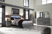 Baystorm Gray LED Footboard Storage Platform Bedroom Set from Ashley - Lara Furniture