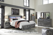 Baystorm Gray LED Footboard Storage Platform Bedroom Set from Ashley - Lara Furniture