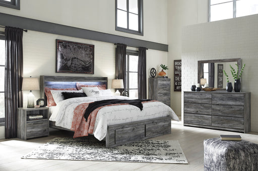 Baystorm Gray LED Footboard Storage Platform Bedroom Set from Ashley - Lara Furniture