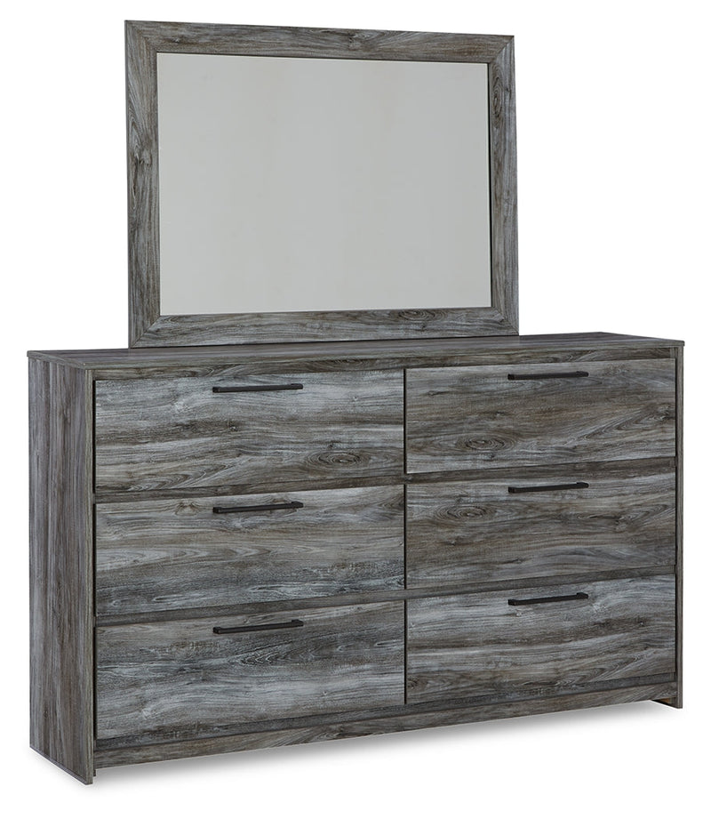 Baystorm Gray Queen Panel Storage Bed with Mirrored Dresser and Nightstand from Ashley - Lara Furniture