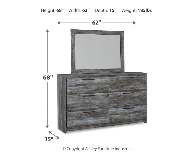 Baystorm Gray Queen Panel Storage Bed with Mirrored Dresser and Nightstand from Ashley - Lara Furniture