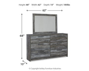 Baystorm Gray Queen Panel Bed with 2 Side Storage, Dresser, Mirror, and Nightstand from Ashley - Lara Furniture