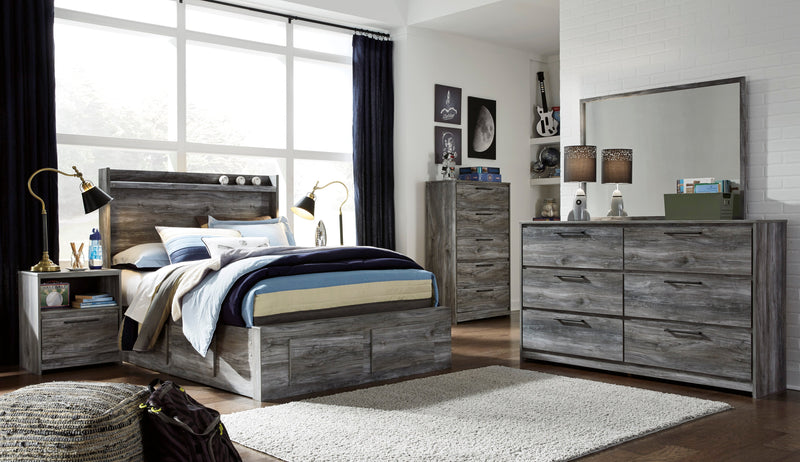 Baystorm Gray LED Side/Footboard Storage Platform Youth Bedroom Set from Ashley - Lara Furniture