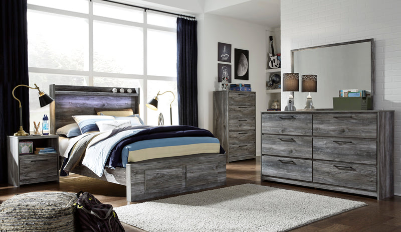 Baystorm Gray LED Footboard Storage Platform Youth Bedroom Set from Ashley - Lara Furniture
