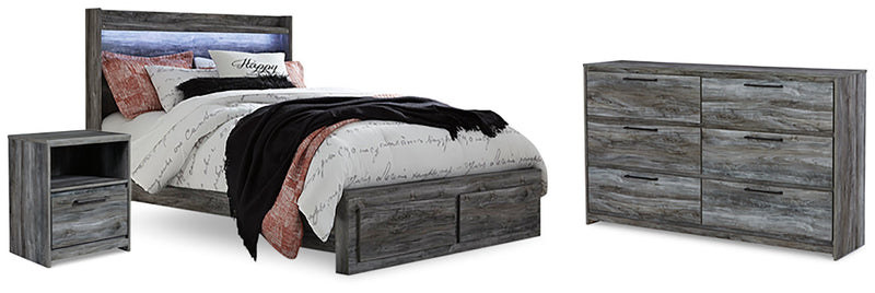 Baystorm Gray Queen Panel Storage Bed, Dresser and Nightstand from Ashley - Lara Furniture