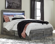 Baystorm Gray Queen Panel Bed with 2 Side Storage, Dresser, Mirror, and Nightstand from Ashley - Lara Furniture