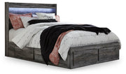 Baystorm Gray Queen Panel Bed with 2 Side Storage, Dresser, Mirror, and Nightstand from Ashley - Lara Furniture