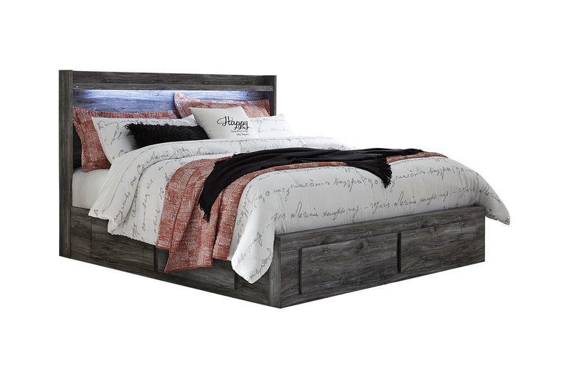 Baystorm Gray King Platform Bed with 4 Storage Drawers from Ashley - Lara Furniture