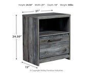 Baystorm Gray Queen Panel Bed with 2 Side Storage, Dresser, Mirror, and Nightstand from Ashley - Lara Furniture