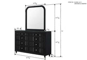 Armany Black Dresser Top (Mirror Only) from Crown Mark - Lara Furniture