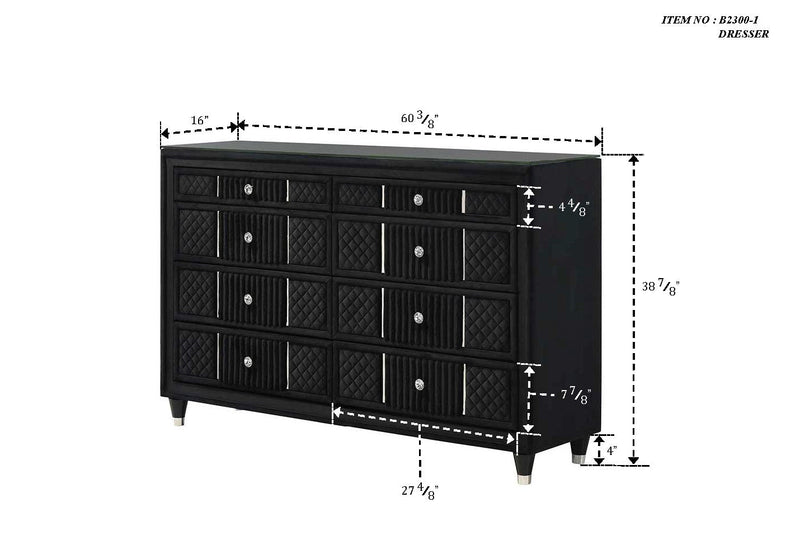 Armany Black Dresser from Crown Mark - Lara Furniture
