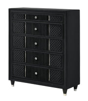 Armany Black Velvet Upholstered Bedroom Set from Crown Mark - Lara Furniture