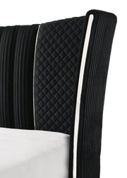 Armany Black Velvet Upholstered Bedroom Set from Crown Mark - Lara Furniture