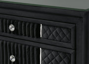 Armany Black Velvet Upholstered Bedroom Set from Crown Mark - Lara Furniture