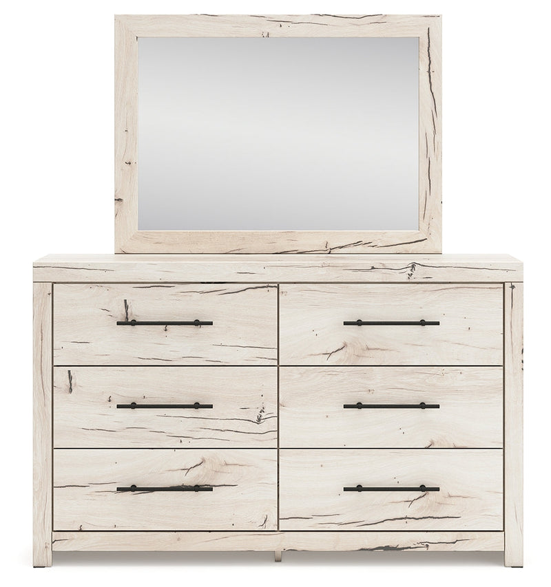 Lawroy Light Natural King Panel Bed, Dresser, Mirror and Nightstand from Ashley - Lara Furniture