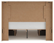 Lawroy Light Natural Queen Panel Bed with Storage, Dresser and Mirror from Ashley - Lara Furniture